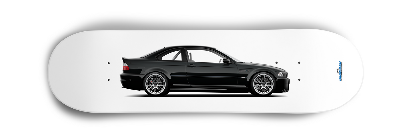BMW E46 M3 Black Skateboard Skate Deck art for decoration and display