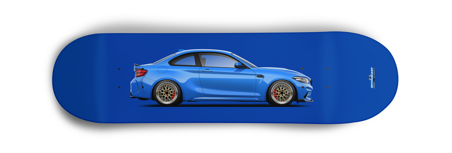 BMW M2 Blue Skateboard Skate Deck art