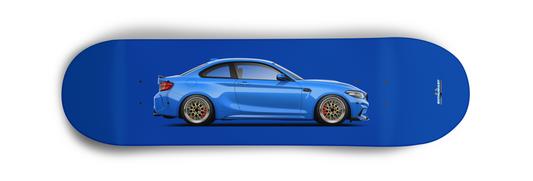BMW M2 Blue Skateboard Skate Deck art