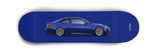 BMW E92 M3 Interlagos Blue Skateboard Skate Deck art