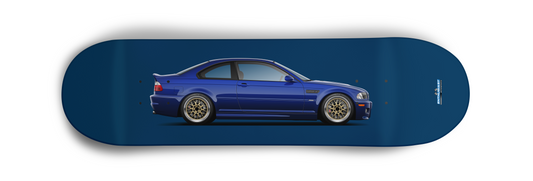 BMW E46 M3 Interlagos Blue Skateboard Skate Deck art