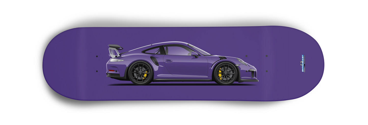 Porsche GT3 Purple Skateboard Skate Deck art