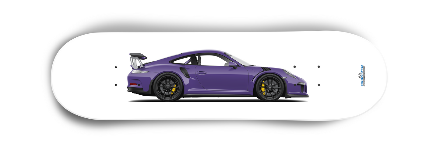 Porsche GT3 Purple Skateboard Skate Deck art