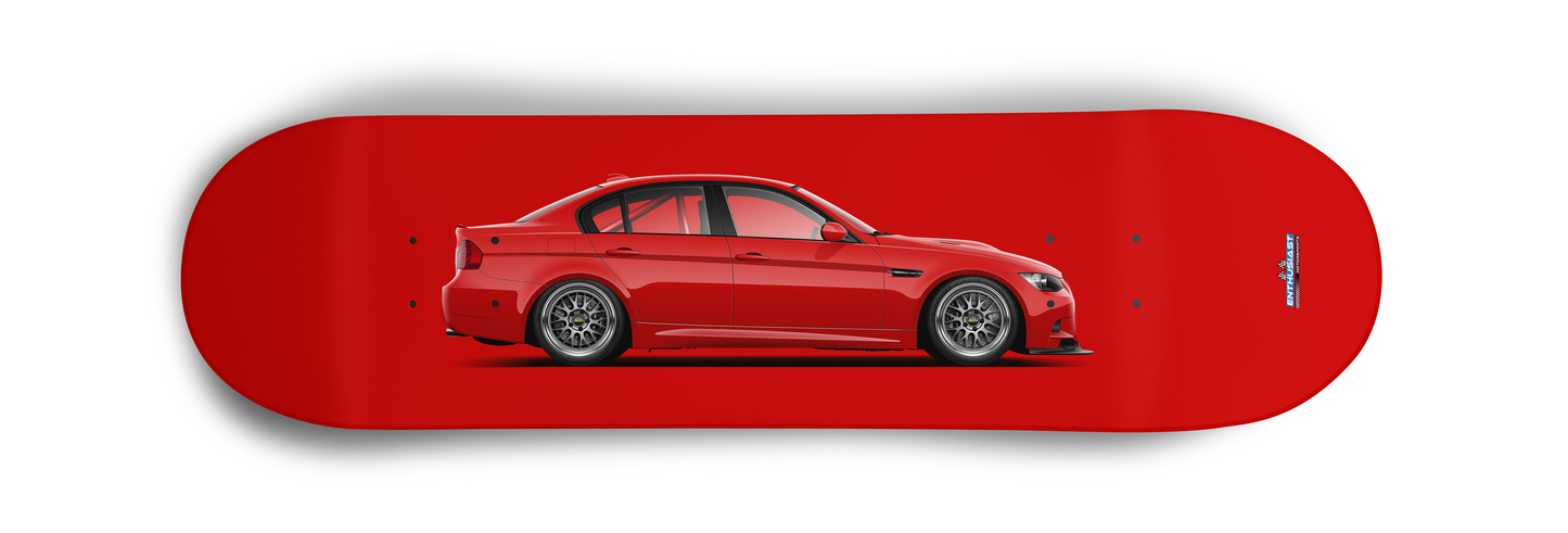 BMW E90 M3 Red Skateboard Skate Deck art